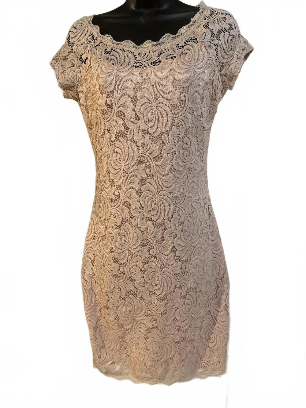 Sequin Hearts Lace Dress M